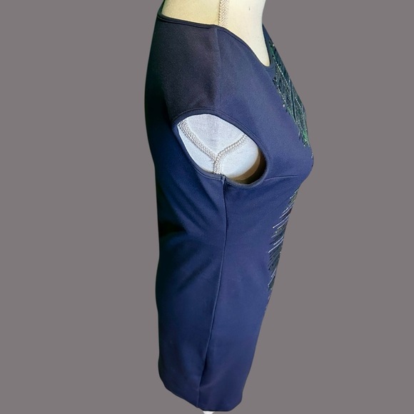 BCBGMaxAzria ‘Seri’ Bodycon Sequin Embellished Mini Dress in “Carbon Combo” Sz S - Picture 12 of 16